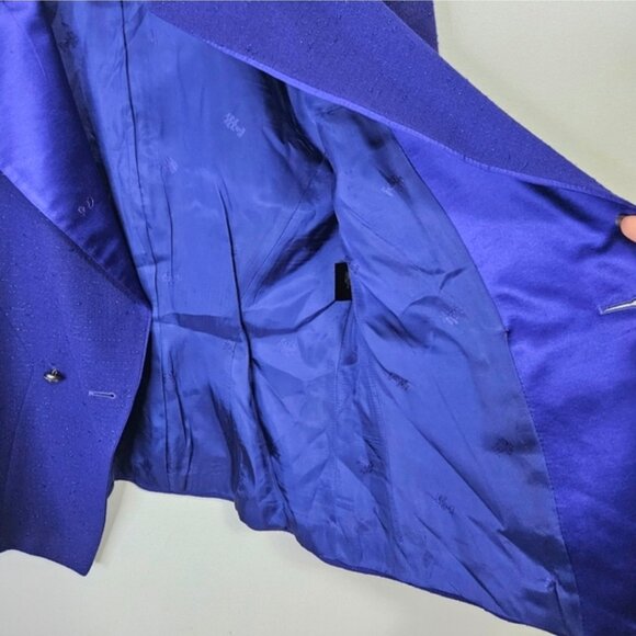 VTG ESCADA Couture Purple Hourglass Blazer Sz 8 Party Event Vintage - Picture 11 of 12